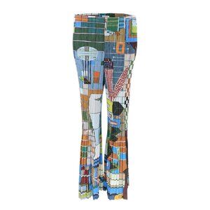 Issey Miyake Pleats Please 2001 Archival Print Flare Pants
